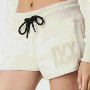 Beyonce IVY PARK Drawstring Logo Shorts Oatmeal Size Small